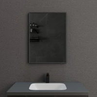Зеркало Esbano ES-3803 HDB ESMR3803HDB 60x80 см, с LED-подсветкой, сенсорным выключателем, диммером, антизапотеванием, черный матовый