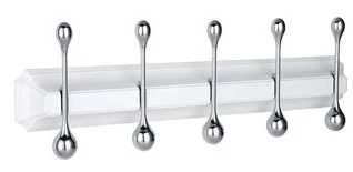 

Планка с крючками Elghansa Hermitage HRM-950-WHITE/CHROME для ванны, хром/белый