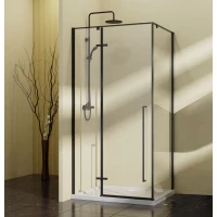 Душевой уголок Vincea Slim-N VSR-5SN9010CLB 98,2x88,5 см, профиль черный матовый, стекло прозрачное
