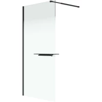 Душевая перегородка Niagara NG-582-10BLACK 98 см, профиль черный матовый, стекло белый градиент