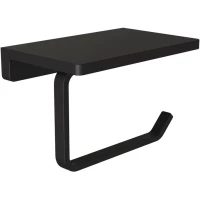 Держатель туалетной бумаги Knotlor Oval PH101BL с полкой для телефона, черный матовый