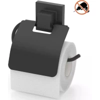 Держатель туалетной бумаги Tekno-tel EF238B самоклеящийся, черный матовый