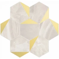Мозаика Vallelunga Nolita Esagona Triangoli Oro Lusso 28x30