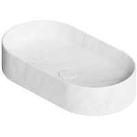 Раковина-чаша Alice Hide Stadium Carrara 31120185 65x35 см, накладная, белый мрамор