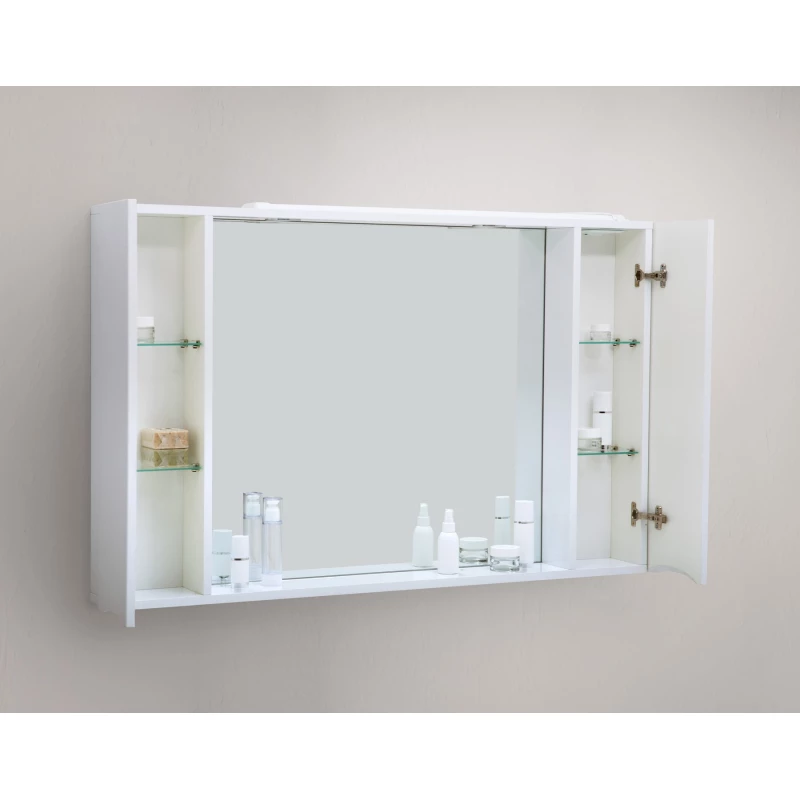 Зеркальный шкаф 100x75 см Bianco Lucido BelBagno Marino MARINO-SPC-1000/750-2A-BL-P