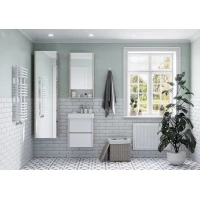 Комплект мебели белый глянец/дуб верона 45 см Акватон Сканди 1A251601SDB20 + 1WH501630 + 1A252002SDB20