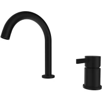 Смеситель для раковины Remer Metrica MC57NO без донного клапана, черный матовый