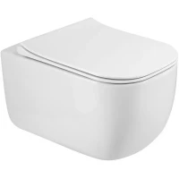 Унитаз подвесной Art&Max Monza AM232CHR/SC безободковый, с сиденьем микролифт, белый