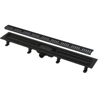 Душевой трап (лоток) AlcaPlast APZ10 Simple Black APZ10BLACK-750M 74,4 см, с решеткой, перфорированный, черный матовый