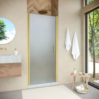 Душевая дверь Vegas Glass EP NOVO 80 03 10 80 см, профиль золотой матовый, стекло сатин