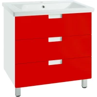 Тумба красный глянец/белый глянец 76,2 см Bellezza Пегас 4630413140039