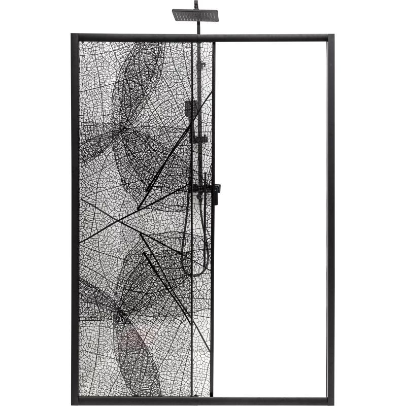 Душевая дверь 120-140 см Deto FB120 прозрачное с рисунком