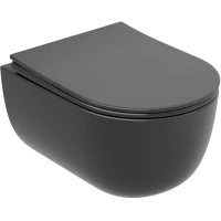 Унитаз подвесной Ceramica Nova Modena CN6063MDH безободковый, с сиденьем микролифт, темный антрацит матовый