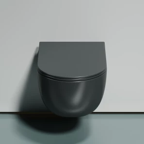 Изображение товара унитаз подвесной ceramica nova modena cn6063mdh безободковый, с сиденьем микролифт, темный антрацит матовый