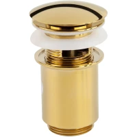 Донный клапан для раковины Kaiser 8011-3 /8011Gold с переливом, золотой