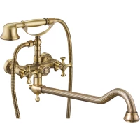 Смеситель для ванны Zorg Antic A 7001WDN-BR универсальный, с душевым гарнитуром, бронза