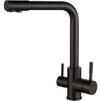 Смеситель для кухни Zorg SH 801 INOX GRAFIT PVD с подключением к фильтру, графит