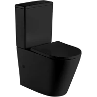 Унитаз-компакт WeltWasser Salzbach 001MT-BL безободковый, с сиденьем микролифт, черный матовый