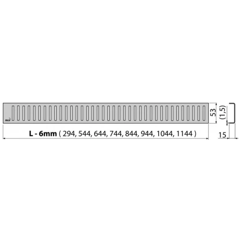 Душевой канал 1044 мм глянцевый хром AlcaPlast APZ1001 Pure APZ1001-1050 + PURE-1050L