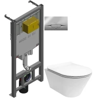 Комплект подвесной унитаз Kerama Marazzi Plaza Modern PLMR.wc.02 + PLMR.seat.02\WHT + система инсталляции Jacob Delafon E29025-NF + E29027-CP