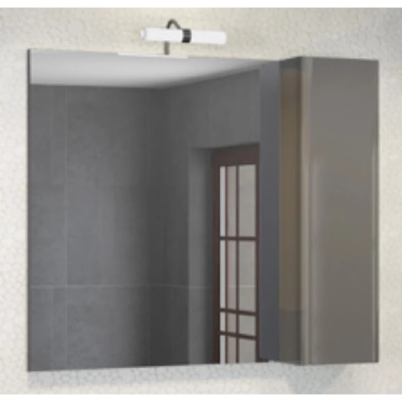 Зеркальный шкаф 80x75 см серый глянец Comforty Рим 00003132547