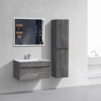 Комплект мебели серый камень 80 см Vincea Chiara VMC-2C800GS + VCB-13800W + VLM-3VN800