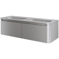 Тумба под раковину Armadi Art Voi Stonefinish Luna 782-140-SF-L 140 см, подвесная, серый камень матовый