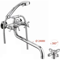 Смеситель для ванны D-Lin D145808-6 универсальный, с душевым гарнитуром, хром