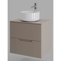 Тумба с раковиной Orange Line Li-60TuLMDF+B07-345W 60,2 см, подвесная, со столешницей, латте матовый