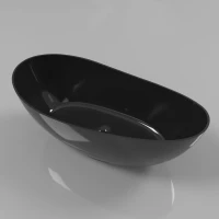 Ванна из литьевого мрамора Whitecross Ruby 0202.165075.101 165x75 см, отдельностоящая, черный глянец