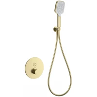 Термостат для душа Wonzon & Woghand WW-D1017-A-BG встраиваемый, с душевым гарнитуром, золотой матовый