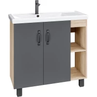 Тумба дуб сонома/серый матовый 76,5 см Grossman Флай 108002