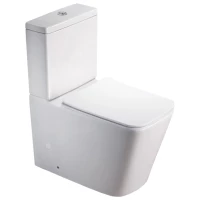 Унитаз-компакт SantiLine SL-5017 безободковый, с сиденьем микролифт, белый