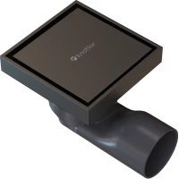 Душевой трап Knotlor Terra SDSS100GM 100x100/50 мм, с решеткой, 2 в 1 под плитку, вороненая сталь