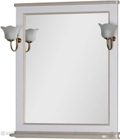 Зеркало 82,2х100 см белый/золото Aquanet Валенса 00182650 - фото 5