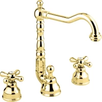 Смеситель для раковины Emmevi Deco Old 12643/OR с донным клапаном, золотой