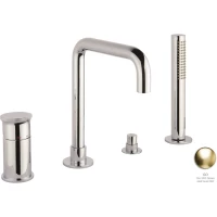 Смеситель на борт ванны Emmevi Filobrass 85120ZI/ORS с душевым гарнитуром, золотой матовый
