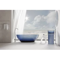 Ванна из полиэфирной смолы Abber Kristall AT9701Saphir 165x78 см, отдельностоящая, сапфир