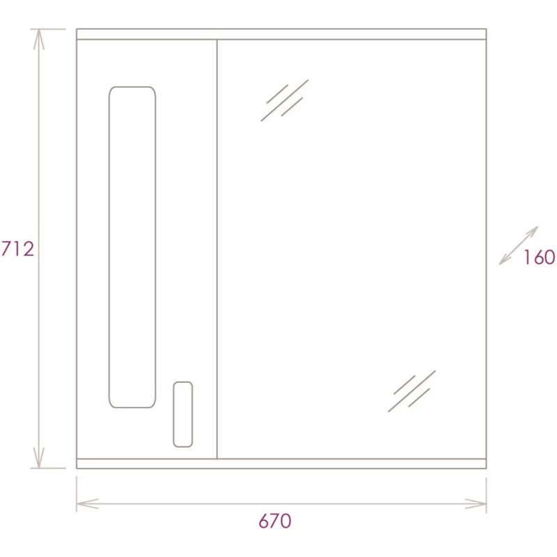 Комплект мебели белый глянец 70 см Onika Кристалл 107024 + UM-ERI70/1 + 206705