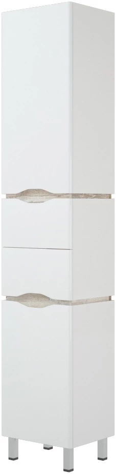 Пенал напольный белый глянец/антик с бельевой корзиной R Corozo Бостон SD-00000910 - фото 2