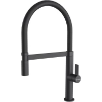 Смеситель для кухни KuchenStern Turm E 405BL40 CoolStart, с гибким изливом, черный матовый