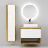 Комплект мебели белый/дуб 80 см Jorno Ronda Ron.01.80/P/D-W + Y18293 + Ron.02.80/P/W