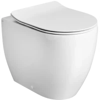 Унитаз приставной AXA Glomp WCFS201401 безободковый, с сиденьем микролифт, белый глянец