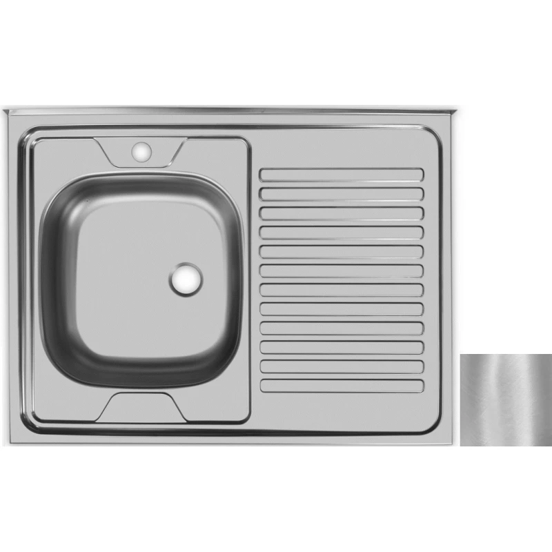 Кухонная мойка матовая сталь Ukinox Стандарт STD800.600 ---5C 0L-