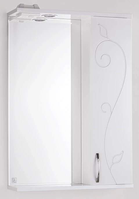 Зеркальный шкаф 55x83 см белый глянец Style Line Панда Фьюжн ЛС-00000077 зеркало шкаф style line панда фьюжн 80 с подсветкой белый лс 00000080