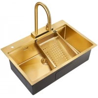 Кухонная мойка Milacio Denia 75 золотой матовый MC.77428