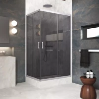 Душевой уголок Vegas Glass ZA-F Protec h1900 95*85 07 07 95x85 см, профиль матовый хром, стекло графитовое