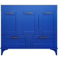 Тумба с раковиной индиго матовый 95 см Sanflor Ванесса C15332