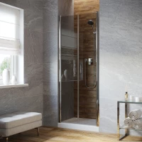 Душевая дверь Vegas Glass E2P LUX 120 08 07 120 см, профиль хром, стекло графитовое