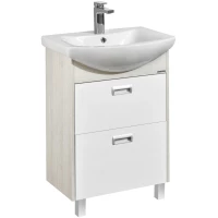 Тумба с раковиной белый глянец/дуб сомерсет 61 см Акватон Бекка 1A1966K1BAC20